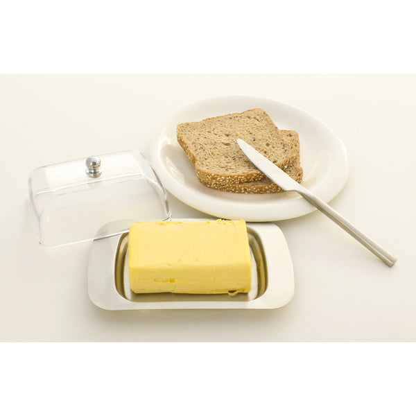 Stainless Steel Butter Dish with Easy to Hold Lid