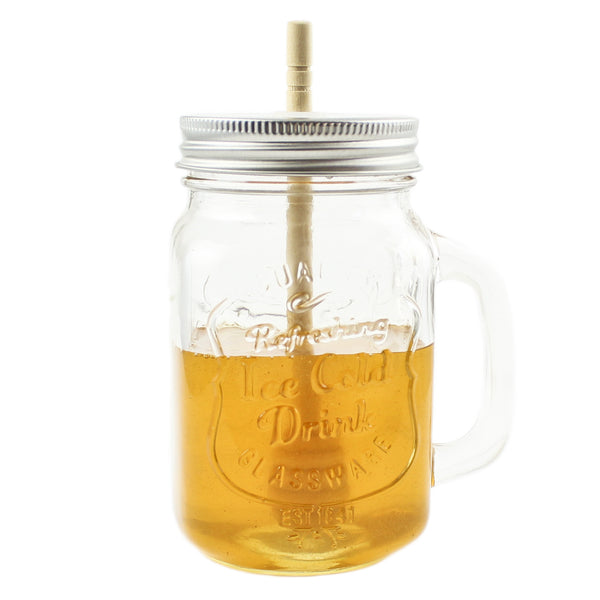 Honey Mason Jar with Bamboo Dipper - 16oz