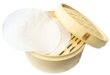 100% Natural Bamboo Steamer Basket - with Bonus Reusable Cotton Liners