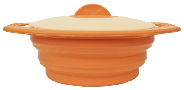 100% Silicone Family Size Steamer - Collapsible Design with Lid & Detachable Colander