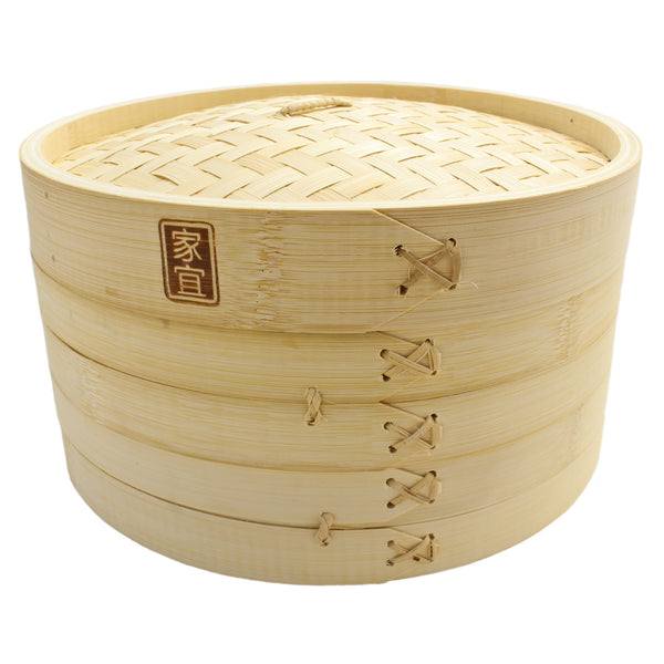 100% Natural Bamboo Steamer Basket - with Bonus Reusable Cotton Liners