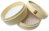 100% Natural Bamboo Steamer Basket - with Bonus Reusable Cotton Liners